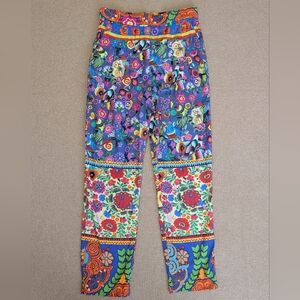 Stella Jean Colorful Tropical Patterned Capri Pants High Rise Cotton